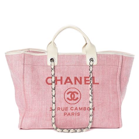 chanel deauville tote pink|chanel deauville tote large size.